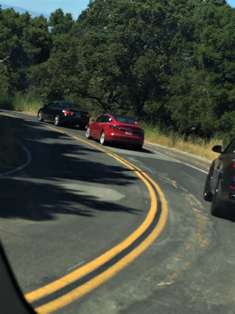 Is being able to see Tesla prototypes! This was a Model 3 that I chased all the way down Page Mill Rd
